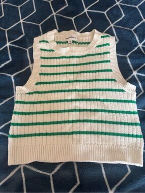 Superdown green/white tank top